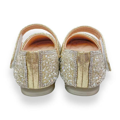 Bead Stone Flat Shoes Lt. Gold Small