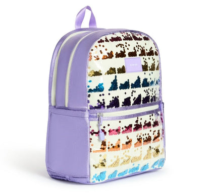 Kane Double Pocket Backpack Lilac  Sequins