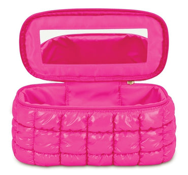 Hot Pink Shiny Puffer Cosmetic Case