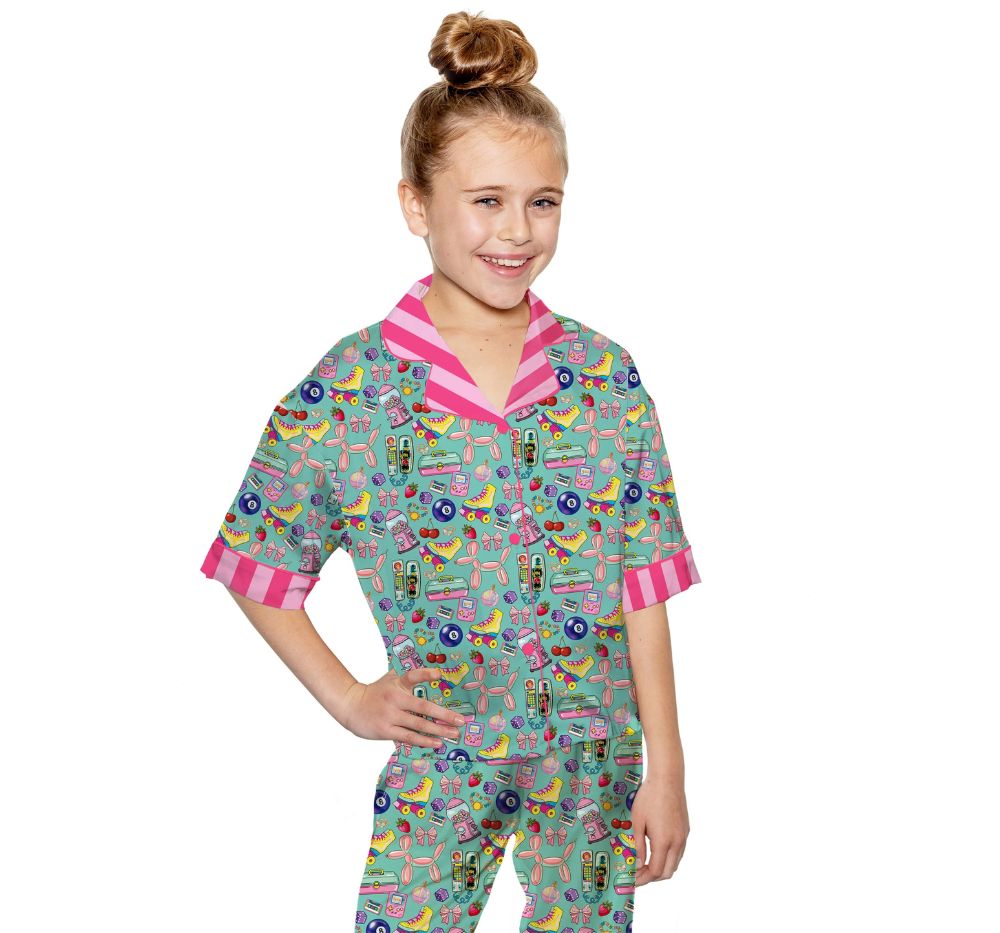 Kids Silky 90s Short Sleeve Pant Set
