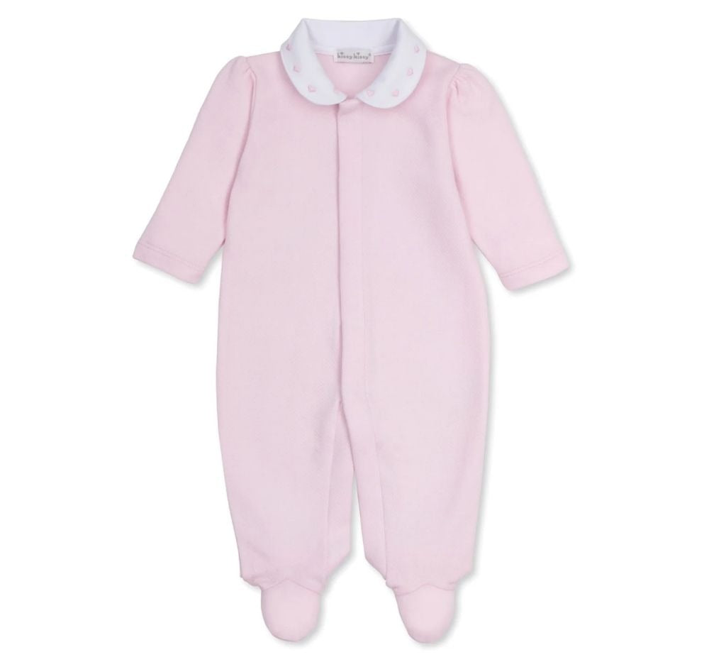 Jacquard Footie Baby Blessings Pink