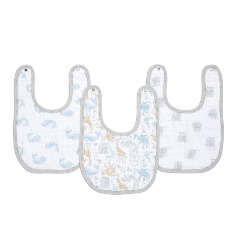 Essentials Snap Bib 3pack Natural History