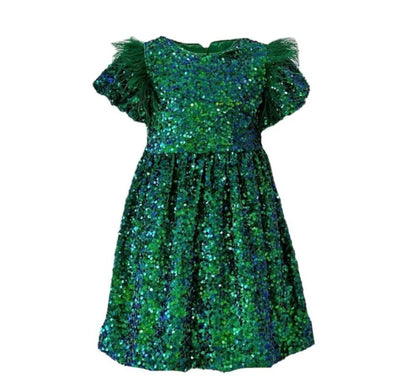 Emerald Shimmer Party Dress