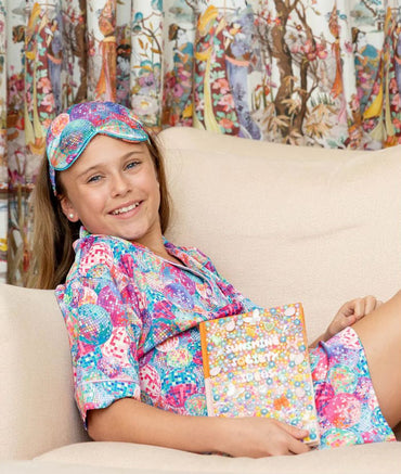 Kids Silky Disco Short Sleeve Short Set