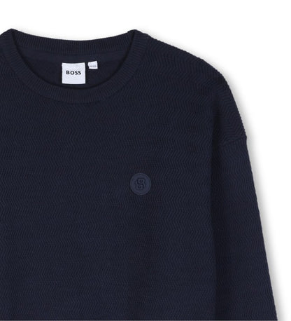Sweater Navy Wavy Knit
