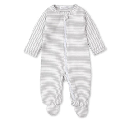 Stripes Footie w/ Zip Silver