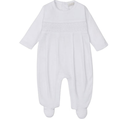 Footie W/ Hand Smk White