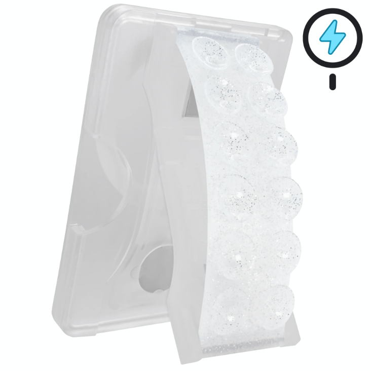 Pro Wallet Magsafe Crystal Clear Glitter Suction