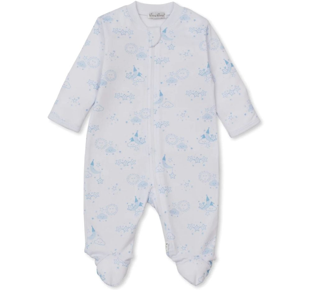Footie W/ Zip PRT Nightfall Light Blue