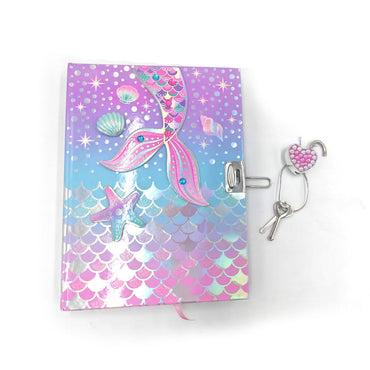 3D Diary With Lock Keys Mermaid Vibes