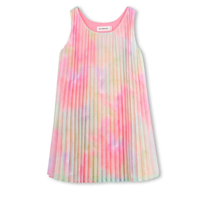 Sleeveless Pleated Multicolor Dress