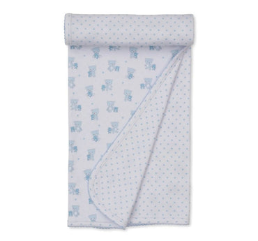 Teddy Bear Love-Reversible Blanket Light Blue