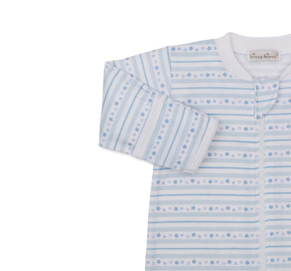 Footie W-Zip PRT Starry Stripes Lt. Blue