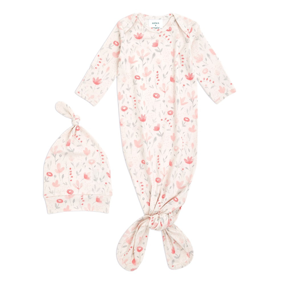 Confort Knit Newborn Gown & Hat Gift Set Pink