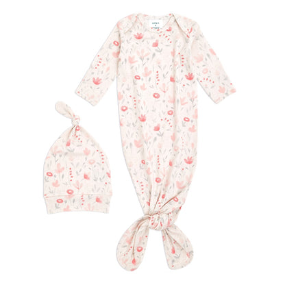Confort Knit Newborn Gown & Hat Gift Set Pink