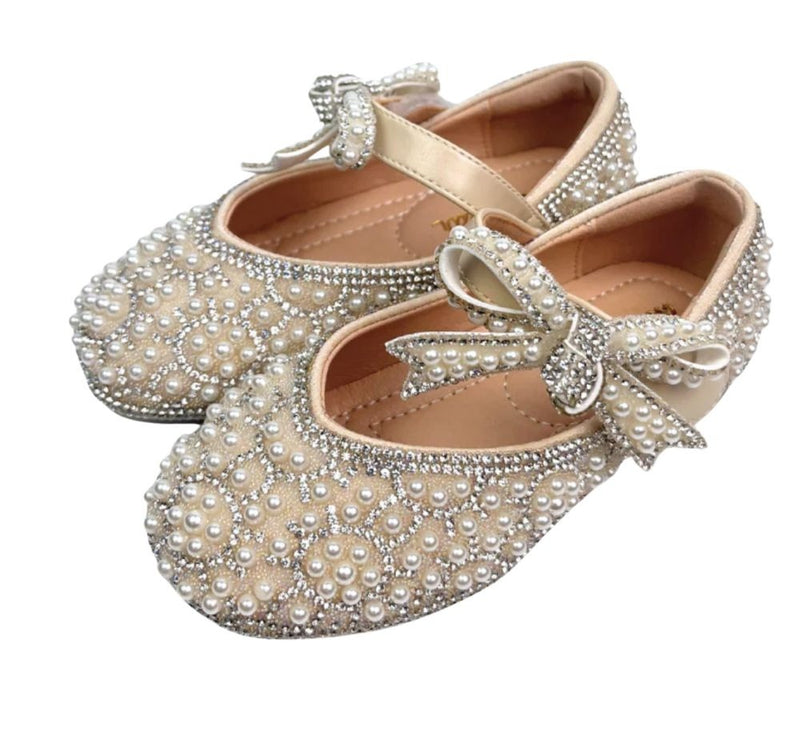Bowtie Strap Jewel Flat Shoes
