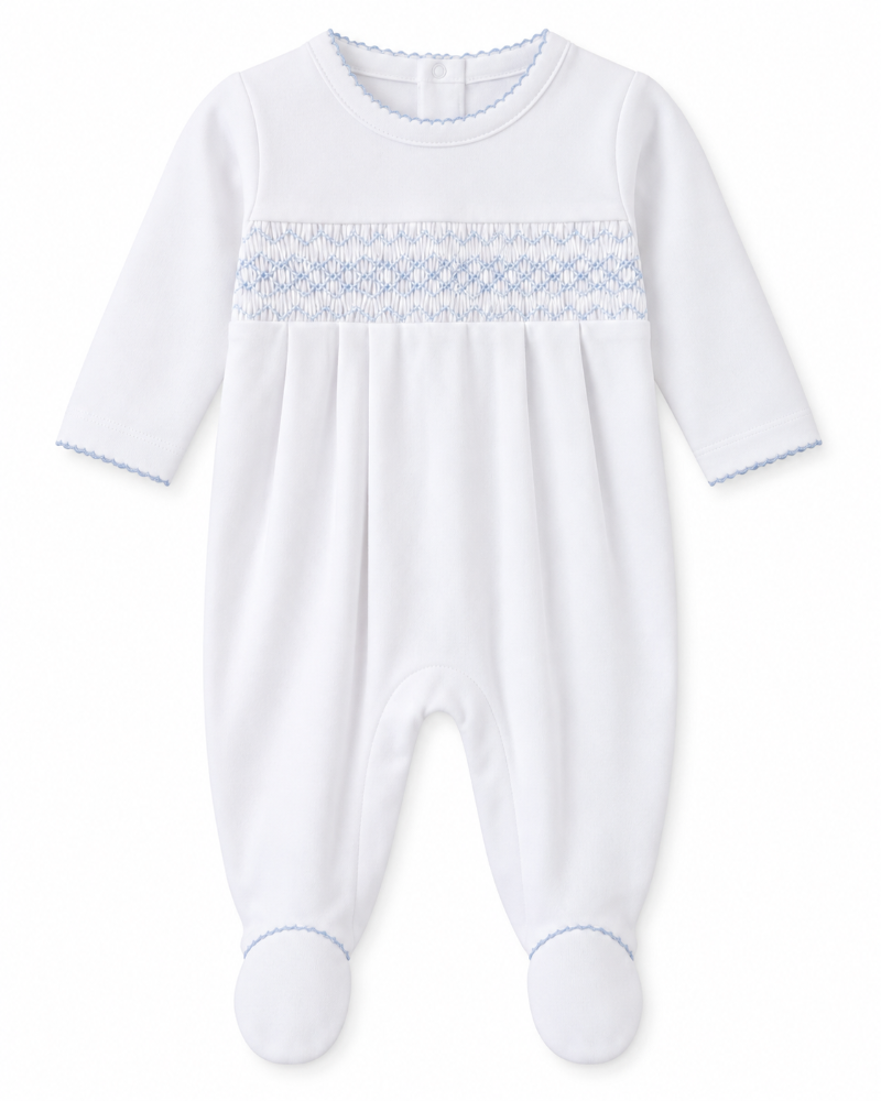 Footie W/ Hand Smk Wht/ LtBlue (CLBF23)