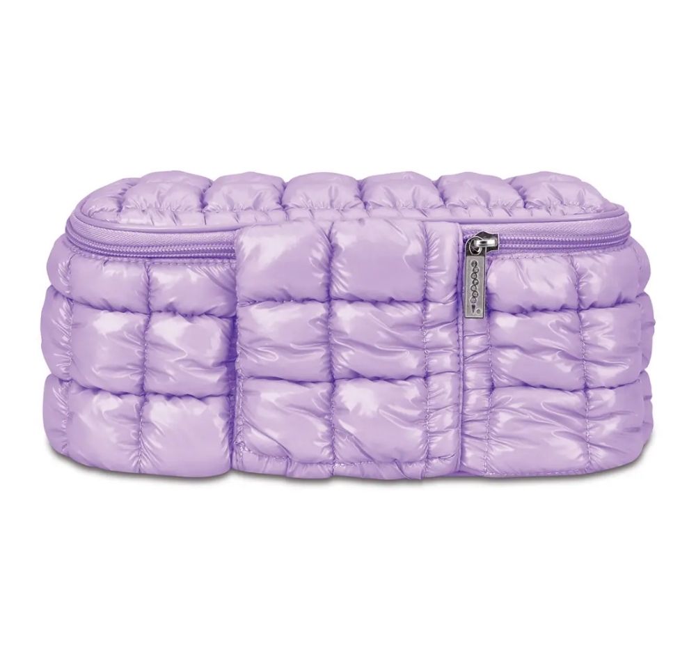 Lavender Shiny Puffer Cosmetic Case