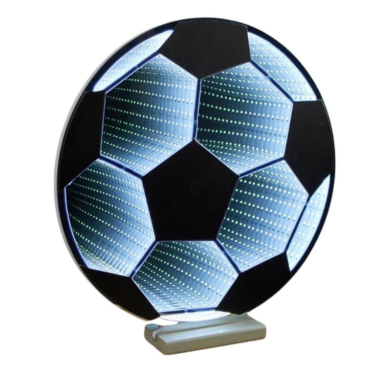 Infinity Mirror Effect Light White Soccer Ball