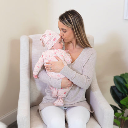 Confort Knit Newborn Gown & Hat Gift Set Pink