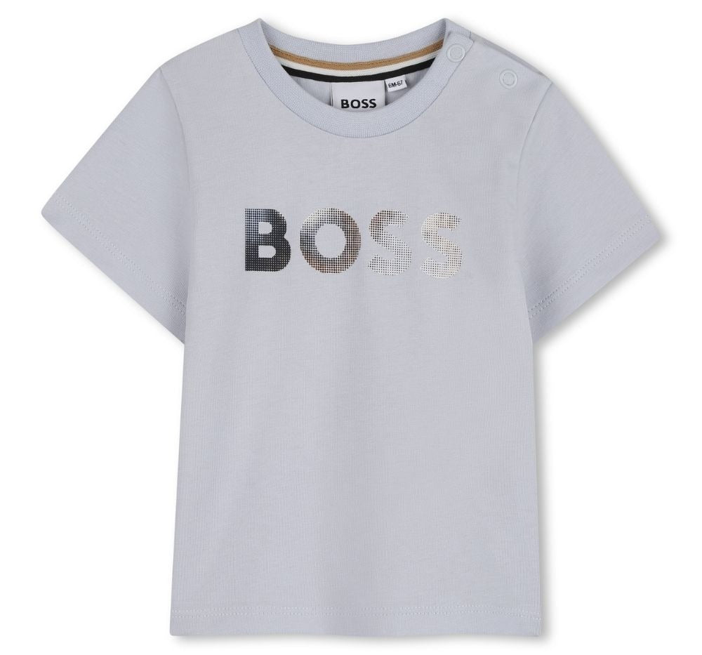 T-Shirt With Boss Logo Pale Blue