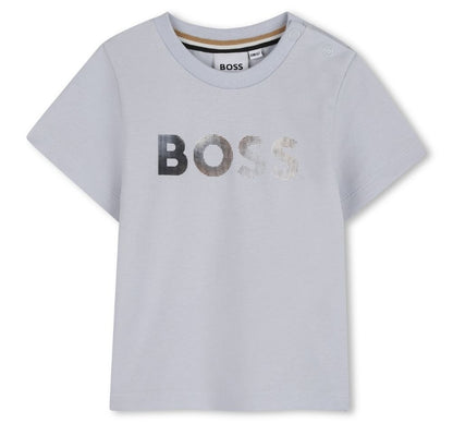 T-Shirt With Boss Logo Pale Blue