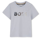 T-Shirt With Boss Logo Pale Blue