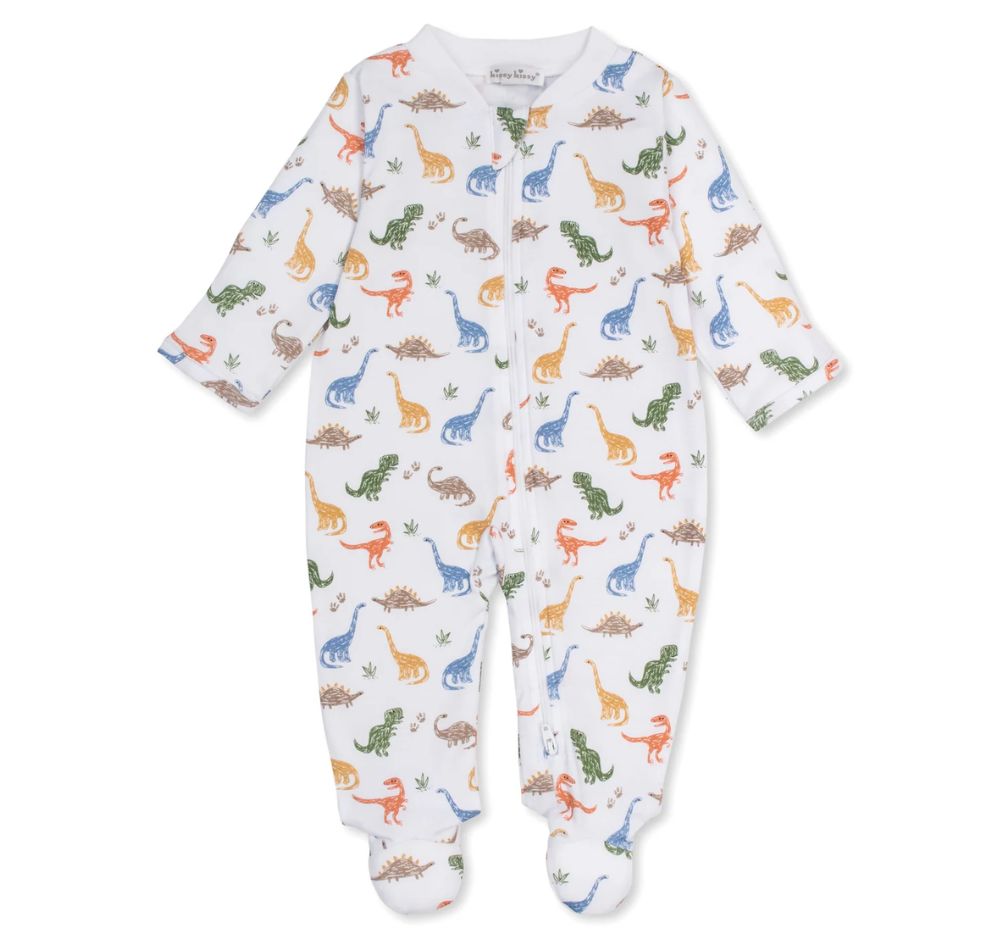 Footie w/ Zip Prt Multi Dino Stomp