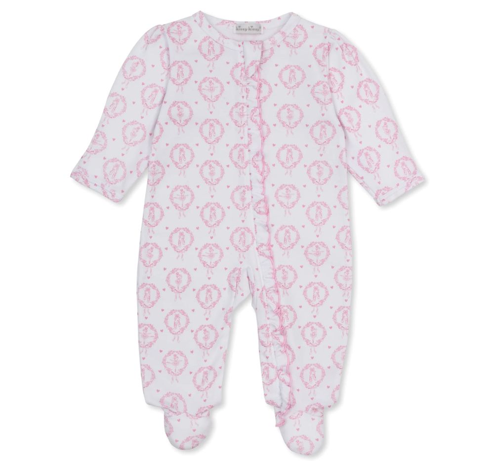 Footie w/ Zip Prt Pink Pirouettes