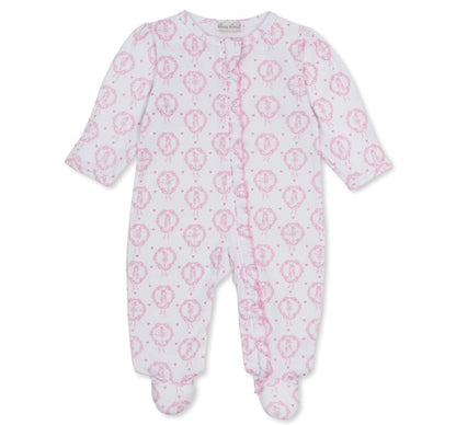 Footie w/ Zip Prt Pink Pirouettes