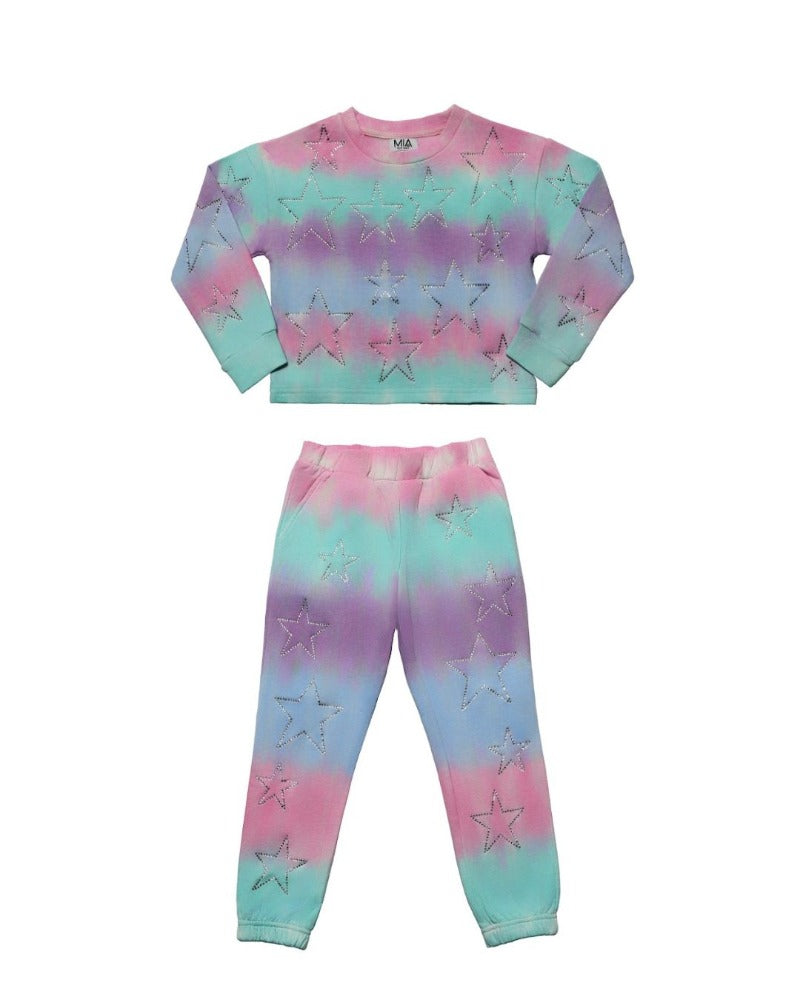 Sweatshirt & Pants Star Cotton Candy