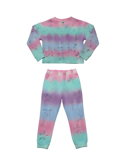 Sweatshirt & Pants Star Cotton Candy