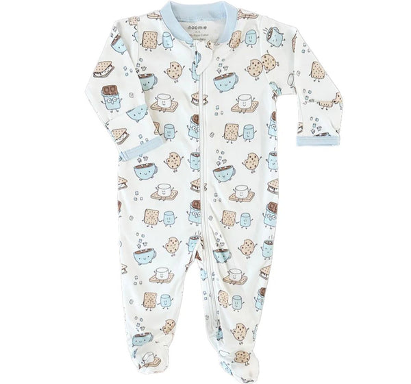 Zipper Footie Smores Blue