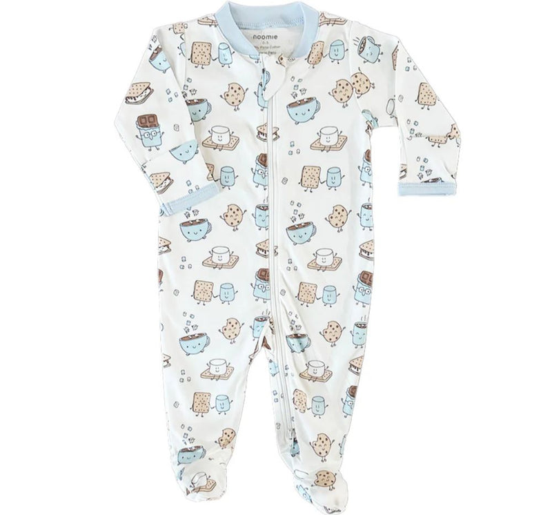 Zipper Footie Smores Blue