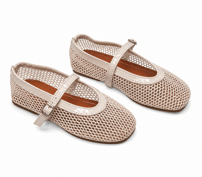 Lala Raffia Flats Ivory
