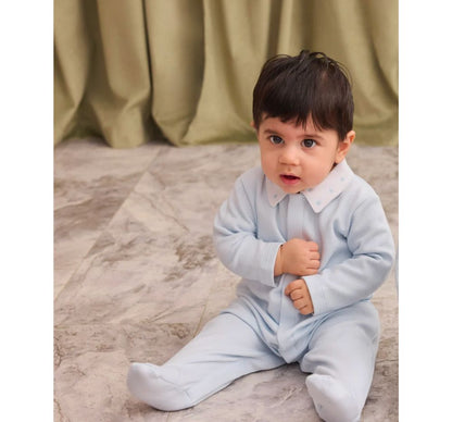 Jacquard Footie Baby Blessings Lt.Blue