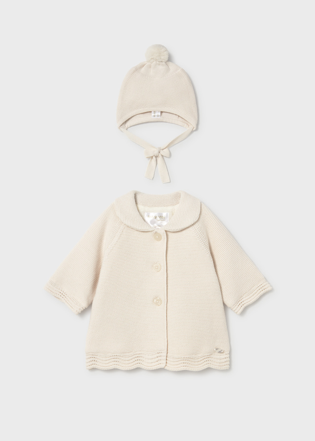 Abrigo Tricot Con Gorro Ceramica