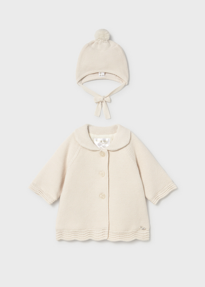 Abrigo Tricot Con Gorro Ceramica