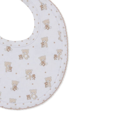 Teddy Bear Love-Reversible Bib Tan