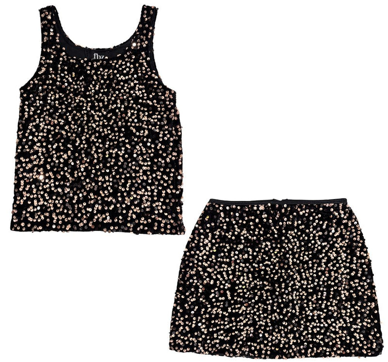 Top & Skirt Black Velvet Gunmet