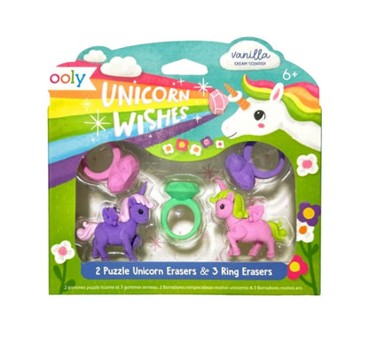 Unicorn Wishes Scented Puzzle Erasers Set of 5