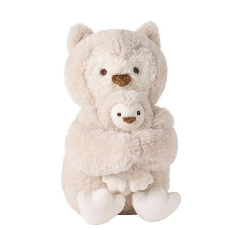 Taupe Owl Mommy & Baby Toy