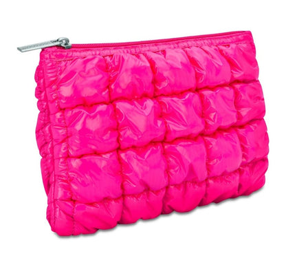 Hot Pink Shiny Puffer Pouch