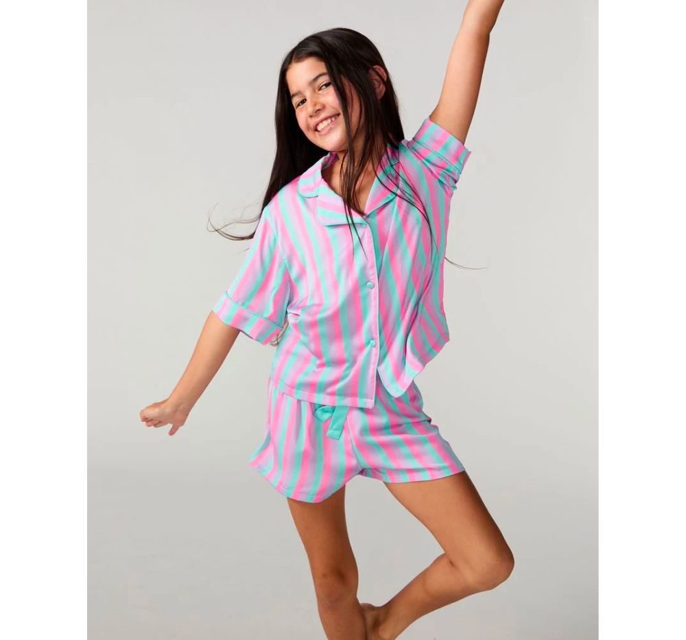Sorbet Stripe Silky Set