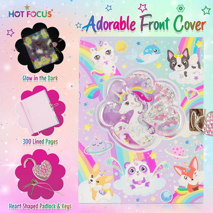 Diary With Lock & Keys Glow In The Dark