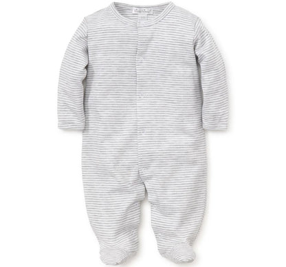 Kissy Essentials Stripe Footie W/ Zip Grey