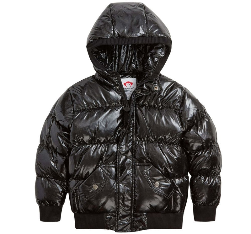 Puffy Coat Black Glitter