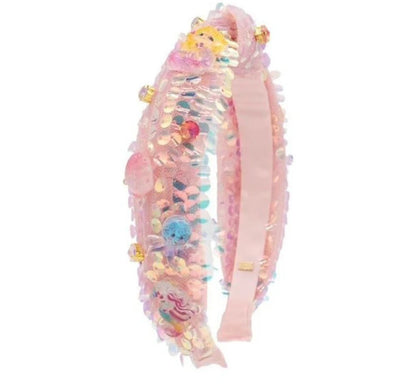 Sequin Mermaid Charm Knot Headband