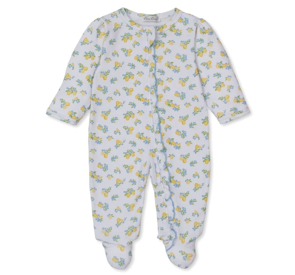 Footie W/Zip Lemon Blossoms Multi