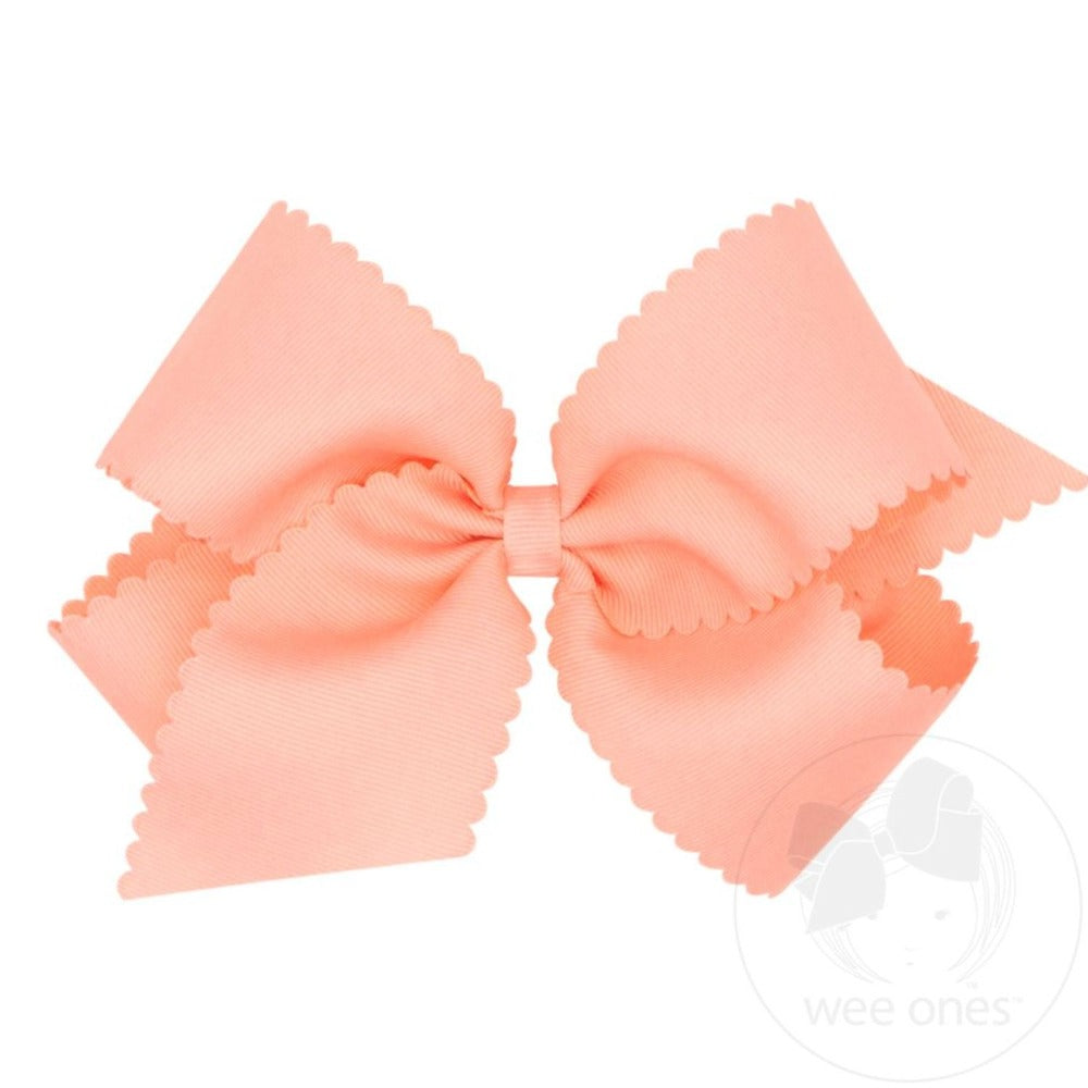 King GG Bow W/Scalloped Edge Light Coral